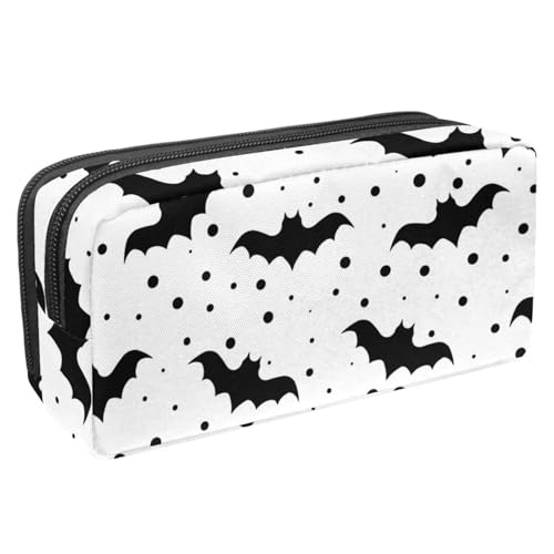 VAPOKF Federmäppchen, Federmäppchen, Schüler-Schreibwaren-Tasche für Teenager, Jungen, Mädchen, Schule, Bürobedarf – Halloween-Fledermaus-Silhouette auf Punkten, multi, 2.3x8.2x3.9in/6x21x10cm, VAPOKF Federmäppchen, Federmäppchen, Schüler-Schreibwaren-Tasche für Teenager, Jungen, Mädchen, Schule, Bürobedarf – Halloween-Fledermaus-Silhouette auf Punkten, multi, 2.3x8.2x3.9in/6x21x10cm, von VAPOKF