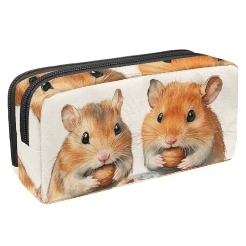 VAPOKF Federmäppchen, Federmäppchen, Schüler-Schreibwaren-Tasche für Teenager, Jungen, Mädchen, Schule, Bürobedarf – Hamster essen Nüsse in der Schale, multi, 2.3x8.2x3.9in/6x21x10cm, von VAPOKF