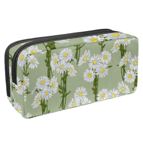 VAPOKF Federmäppchen, Federmäppchen, Schüler-Schreibwaren-Tasche für Teenager, Jungen, Mädchen, Schule, Bürobedarf – Kamillen-Gänseblümchen-Blumensträuße, multi, 2.3x8.2x3.9in/6x21x10cm, von VAPOKF