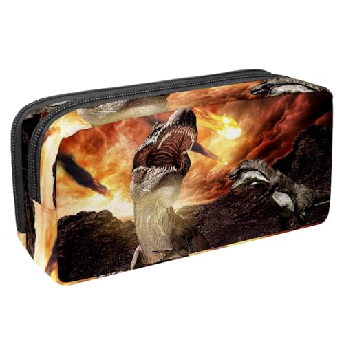 VAPOKF Federmäppchen, Federmäppchen, Schüler-Schreibwaren-Tasche für Teenager, Jungen, Mädchen, Schule, Bürobedarf – Kampf gegen Jura-Dinosaurier, multi, 2.3x8.2x3.9in/6x21x10cm, Taschen-Organizer von VAPOKF