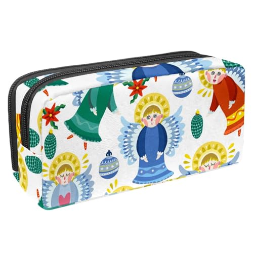 VAPOKF Federmäppchen, Federmäppchen, Schüler-Schreibwaren-Tasche für Teenager, Jungen, Mädchen, Schule, Bürobedarf – Magisches Weihnachtsengel Schneeflocken-Muster, multi, 2.3x8.2x3.9in/6x21x10cm, von VAPOKF