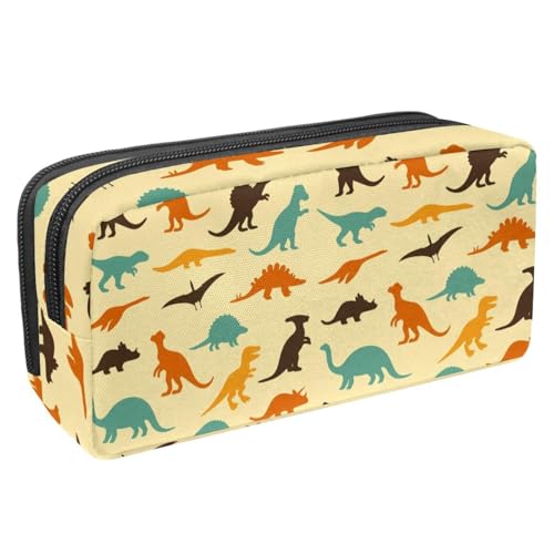 VAPOKF Federmäppchen, Federmäppchen, Schüler-Schreibwaren-Tasche für Teenager, Jungen, Mädchen, Schule, Bürobedarf – Retro-Dinosaurier, multi, 2.3x8.2x3.9in/6x21x10cm, Taschen-Organizer von VAPOKF