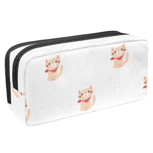 VAPOKF Federmäppchen, Federmäppchen, Schüler-Schreibwaren-Tasche für Teenager, Jungen, Mädchen, Schule, Bürobedarf – Schal Katze, multi, 2.3x8.2x3.9in/6x21x10cm, Taschen-Organizer von VAPOKF