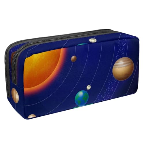 VAPOKF Federmäppchen, Federmäppchen, Schüler-Schreibwaren-Tasche für Teenager, Jungen, Mädchen, Schule, Bürobedarf – Universum Sonnensystem Planeten, multi, 2.3x8.2x3.9in/6x21x10cm, Taschen-Organizer von VAPOKF