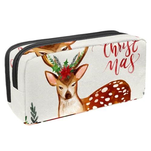 VAPOKF Federmäppchen, Federmäppchen, Schüler-Schreibwaren-Tasche für Teenager, Jungen, Mädchen, Schule, Bürobedarf – Weihnachts-Rentier, multi, 2.3x8.2x3.9in/6x21x10cm, Taschen-Organizer von VAPOKF