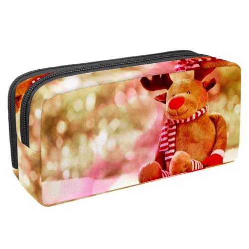 VAPOKF Federmäppchen, Federmäppchen, Schüler-Schreibwaren-Tasche für Teenager, Jungen, Mädchen, Schule, Bürobedarf – Weihnachts-Rentierpuppe, multi, 2.3x8.2x3.9in/6x21x10cm, Taschen-Organizer von VAPOKF