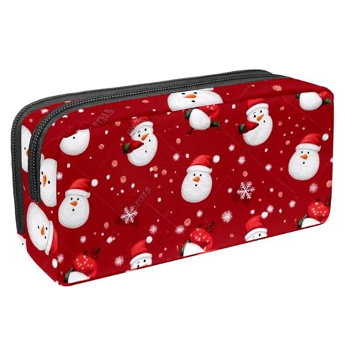 VAPOKF Federmäppchen, Federmäppchen, Schüler-Schreibwaren-Tasche für Teenager, Jungen, Mädchen, Schule, Bürobedarf – Weihnachts-Schneemann, Schneeflocken, multi, 2.3x8.2x3.9in/6x21x10cm, von VAPOKF