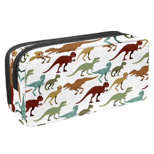 VAPOKF Federmäppchen, Federmäppchen, Schüler-Schreibwaren-Tasche für Teenager, Jungen, Mädchen, Schule, Bürobedarf – Wilder Jurassic T-Rex Dinosaurier, multi, 2.3x8.2x3.9in/6x21x10cm, von VAPOKF