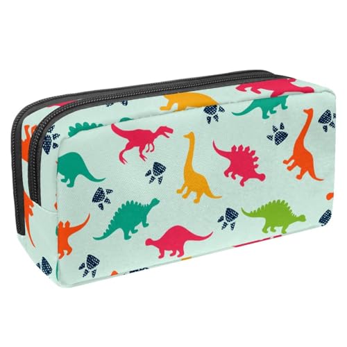 VAPOKF Federmäppchen, Federmäppchen, Schüler-Schreibwaren-Tasche für Teenager, Jungen, Mädchen, Schule, Bürobedarf – bunte Dinosaurier und Drucke, multi, 2.3x8.2x3.9in/6x21x10cm, Taschen-Organizer von VAPOKF