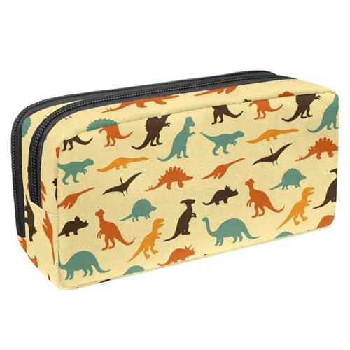 VAPOKF Federmäppchen, Federmäppchen, Schüler-Schreibwaren-Tasche für Teenager, Jungen, Mädchen, Schule, Bürobedarf – farbige Dinosaurier, multi, 2.3x8.2x3.9in/6x21x10cm, Taschen-Organizer von VAPOKF