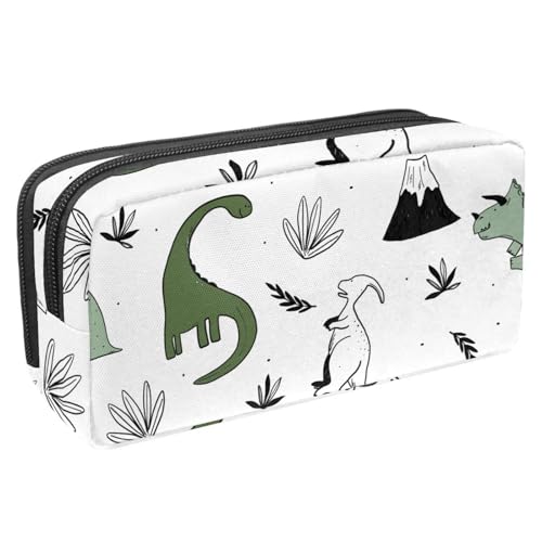 VAPOKF Federmäppchen, Federmäppchen, Schüler-Schreibwaren-Tasche für Teenager, Jungen, Mädchen, Schule, Bürobedarf – handgezeichneter süßer Dinosaurier, multi, 2.3x8.2x3.9in/6x21x10cm, von VAPOKF