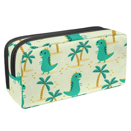 VAPOKF Federmäppchen, Federmäppchen, Schüler-Schreibwaren-Tasche für Teenager, Jungen, Mädchen, Schule, Bürobedarf – niedliche Dinosaurier und Kokosnussbaum, multi, 2.3x8.2x3.9in/6x21x10cm, von VAPOKF
