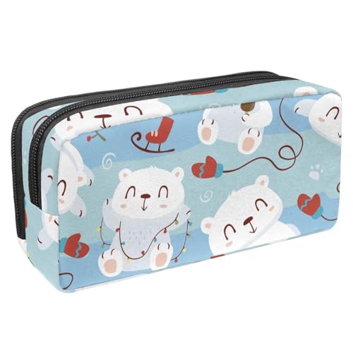 VAPOKF Federmäppchen, Federmäppchen, Schüler-Schreibwaren-Tasche für Teenager, Jungen, Mädchen, Schule, Bürobedarf – niedlicher Bär und Handschuhe, multi, 2.3x8.2x3.9in/6x21x10cm, Taschen-Organizer von VAPOKF