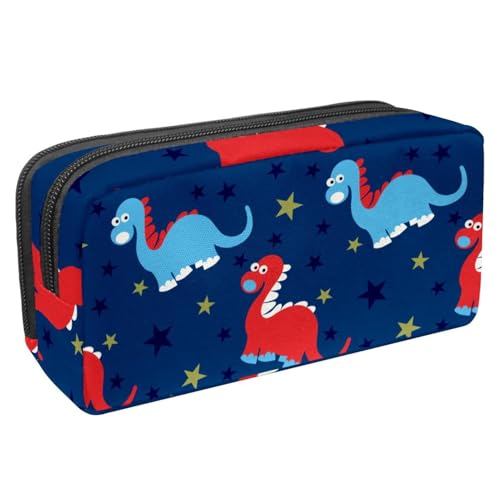 VAPOKF Federmäppchen, Federmäppchen, Schüler-Schreibwaren-Tasche für Teenager, Jungen, Mädchen, Schule, Bürobedarf – niedliches Dinosaurier-Dino-Stern-Muster, multi, 2.3x8.2x3.9in/6x21x10cm, von VAPOKF