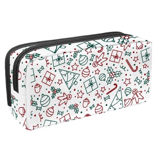 VAPOKF Federmäppchen, Federmäppchen, Schüler-Schreibwaren-Tasche für Teenager, Jungen, Mädchen, Schule, Bürobedarf – schönes Muster für Weihnachten, multi, 2.3x8.2x3.9in/6x21x10cm, Taschen-Organizer von VAPOKF