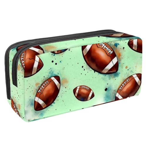 VAPOKF Federmäppchen, Federmäppchen, Schüler-Schreibwaren-Tasche mit Reißverschluss, für Jungen und Mädchen, Schul- und Bürobedarf, Grunge American Footballs von VAPOKF