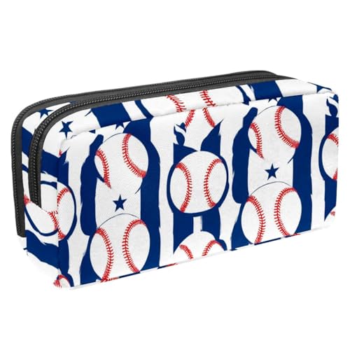 VAPOKF Federmäppchen, Federmäppchen, Schüler-Schreibwaren-Tasche mit Reißverschluss, für Jungen und Mädchen, Schul- und Bürobedarf, Grunge-Baseball-Muster von VAPOKF