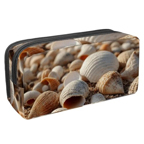 VAPOKF Federmäppchen, Federmäppchen, Schüler-Schreibwaren-Tasche mit Reißverschluss, für Jungen und Mädchen, Schul- und Bürobedarf, Muscheln von VAPOKF