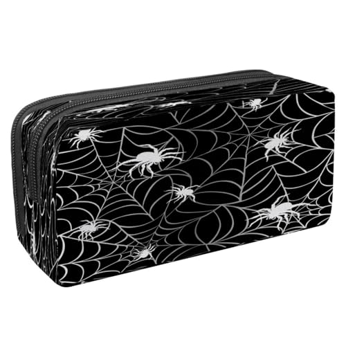 VAPOKF Federmäppchen, Federmäppchen, Schüler-Schreibwaren-Tasche mit Reißverschluss, für Jungen und Mädchen, Schul- und Bürobedarf, Spinne auf Netzen, Spinne auf Netzen, 2.3x8.2x3.9in/6x21x10cm, von VAPOKF