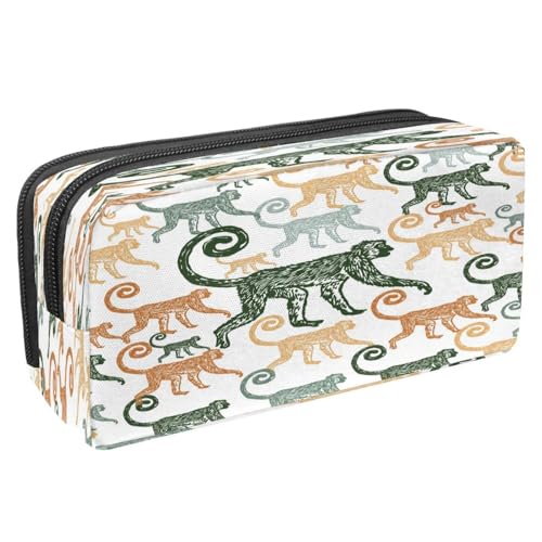 VAPOKF Federmäppchen, Federmäppchen, Schüler-Schreibwaren-Tasche mit Reißverschluss, für Jungen und Mädchen, Schul- und Bürobedarf, Tyrannosaurer-Dinosaurier-Skelett, tropisches Blatt, Tropische von VAPOKF