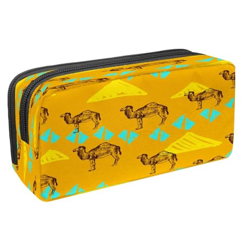 VAPOKF Federmäppchen, Federmäppchen, Schüler-Schreibwaren-Tasche mit Reißverschluss, für Jungen und Mädchen, Schul- und Bürobedarf, Tyrannosaurer-Dinosaurier-Skelett, tropisches Blatt, Handgezeichnete von VAPOKF