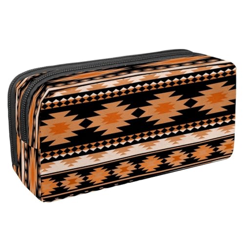 VAPOKF Federmäppchen, Federmäppchen, Schüler-Schreibwaren-Tasche mit Reißverschluss, für Jungen und Mädchen, Schul- und Bürobedarf, Tyrannosaurer-Dinosaurier-Skelett, tropisches Blatt, Indisches von VAPOKF