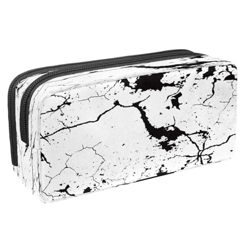 VAPOKF Federmäppchen, Federmäppchen, Schüler-Schreibwaren-Tasche mit Reißverschluss, für Jungen und Mädchen, Schul- und Bürobedarf, blaue Farbspritzer, Schwarz-weiße Grunge-Textur, 2.3x8.2x3.9in von VAPOKF