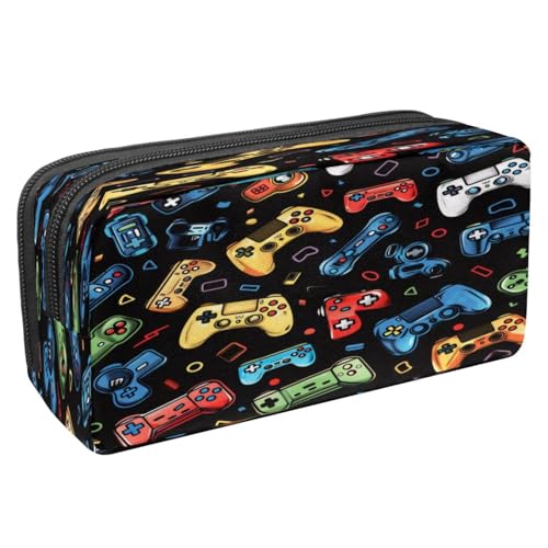 VAPOKF Federmäppchen, Federmäppchen, Schüler-Schreibwaren-Tasche mit Reißverschluss, für Jungen und Mädchen, Schul- und Bürobedarf, bunte Gamepad-Joysticks, multi, 2.3x8.2x3.9in/6x21x10cm von VAPOKF