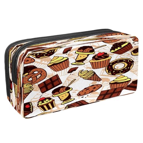 VAPOKF Federmäppchen, Federmäppchen, Schüler-Schreibwaren-Tasche mit Reißverschluss, für Jungen und Mädchen, Schul- und Bürobedarf, bunte Vögel, Muffin, Schokolade, Eis, Brot, Donut, VAPOKF Federmäppchen, Federmäppchen, Schüler-Schreibwaren-Tasche mit Reißverschluss, für Jungen und Mädchen, Schul- und Bürobedarf, bunte Vögel, Muffin, Schokolade, Eis, Brot, Donut, von VAPOKF