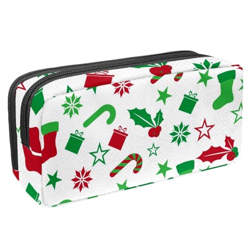 VAPOKF Federmäppchen, Schüler-Schreibwaren-Tasche für Teenager, Jungen, Mädchen, Schule, Bürobedarf, Weiß, Weihnachten, multi, 2.3x8.2x3.9in/6x21x10cm, Taschen-Organizer von VAPOKF