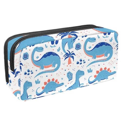 VAPOKF Federmäppchen, Schüler-Schreibwaren-Tasche für Teenager, Jungen, Mädchen, Schule, Bürobedarf – Blaue lustige Dinosaurier, multi, 2.3x8.2x3.9in/6x21x10cm, Taschen-Organizer von VAPOKF