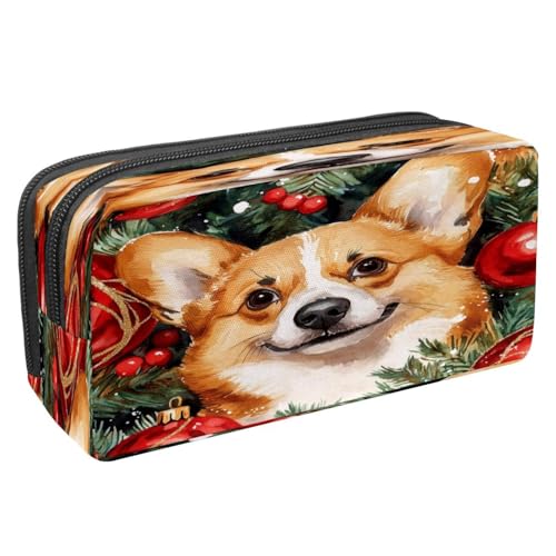 VAPOKF Federmäppchen, Stiftetasche, Schüler-Schreibwaren-Tasche mit Reißverschluss, für Jungen und Mädchen, Schul- und Bürobedarf, Aquarell-Weihnachts-Glocken, multi, 2.3x8.2x3.9in/6x21x10cm von VAPOKF