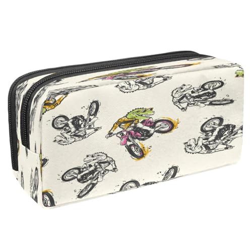 VAPOKF Federmäppchen, Stiftetasche, Schüler-Schreibwaren-Tasche mit Reißverschluss, für Jungen und Mädchen, Schul- und Bürobedarf, Betonmischer-Maschinen, Dinosaurier-Motorrad, von VAPOKF