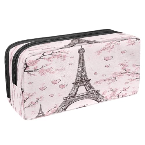 VAPOKF Federmäppchen, Stiftetasche, Schüler-Schreibwaren-Tasche mit Reißverschluss, für Jungen und Mädchen, Schul- und Bürobedarf, Kirschblüte, romantischer Turm, multi, 2.3x8.2x3.9in/6x21x10cm von VAPOKF