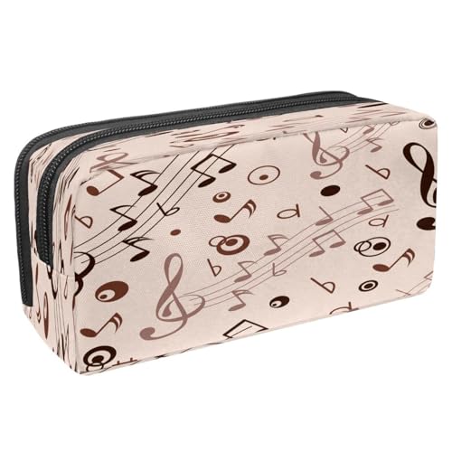 VAPOKF Federmäppchen, Stiftetasche, Schüler-Schreibwaren-Tasche mit Reißverschluss, für Jungen und Mädchen, Schul- und Bürobedarf, Rock-Musikinstrumente, Party, Nahtlose Musiknoten, 2.3x8.2x3.9in von VAPOKF