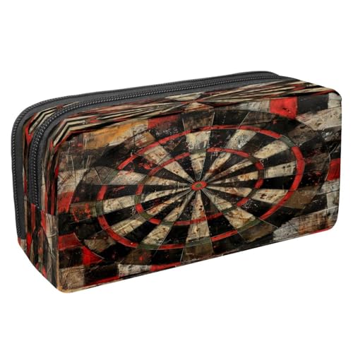 VAPOKF Federmäppchen, Stifttasche, Schüler-Schreibwaren-Tasche mit Reißverschluss, für Jungen und Mädchen, Schul- und Bürobedarf, Grunge-Dartscheibe, multi, 2.3x8.2x3.9in/6x21x10cm, Federmäppchen von VAPOKF