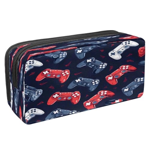 VAPOKF Federmäppchen, Stifttasche, Schüler-Schreibwaren-Tasche mit Reißverschluss, für Jungen und Mädchen, Schul- und Bürobedarf, Grunge Gamepad Joysticks, multi, 2.3x8.2x3.9in/6x21x10cm von VAPOKF