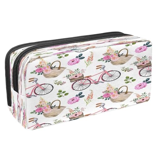 VAPOKF Federmäppchen, Stifttasche, Schüler-Schreibwaren-Tasche mit Reißverschluss, für Jungen und Mädchen, Schul- und Bürobedarf, Retro-Taschenuhren, Schwarz, Romantisches Fahrrad rosa Blume und VAPOKF Federmäppchen, Stifttasche, Schüler-Schreibwaren-Tasche mit Reißverschluss, für Jungen und Mädchen, Schul- und Bürobedarf, Retro-Taschenuhren, Schwarz, Romantisches Fahrrad rosa Blume und von VAPOKF