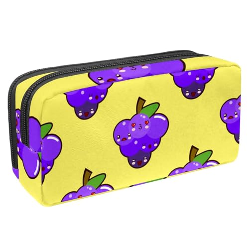 VAPOKF Federmäppchen Mäppchen, Artikeltasche pa für Teenager Mädchen, Schul-Büroartikel - lila küssen Trauben Muster gelb, multi, 2.3x8.2x3.9in/6x21x10cm,, multi, 2.3x8.2x3.9in/6x21x10cm, VAPOKF Federmäppchen Mäppchen, Artikeltasche pa für Teenager Mädchen, Schul-Büroartikel - lila küssen Trauben Muster gelb, multi, 2.3x8.2x3.9in/6x21x10cm,, multi, 2.3x8.2x3.9in/6x21x10cm, von VAPOKF
