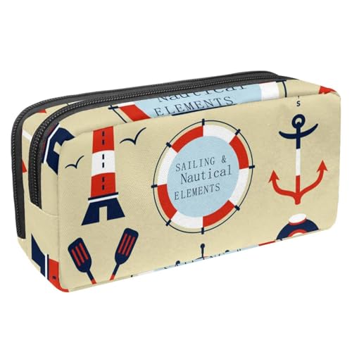 VAPOKF Federmäppchen Mäppchen, Artikeltasche pa für Teenager Mädchen, Schul-Bürobedarf - maritimer Leuchtturm Kompass, multi, 2.3x8.2x3.9in/6x21x10cm, multi, 2.3x8.2x3.9in/6x21x10cm, Taschenorganizer von VAPOKF