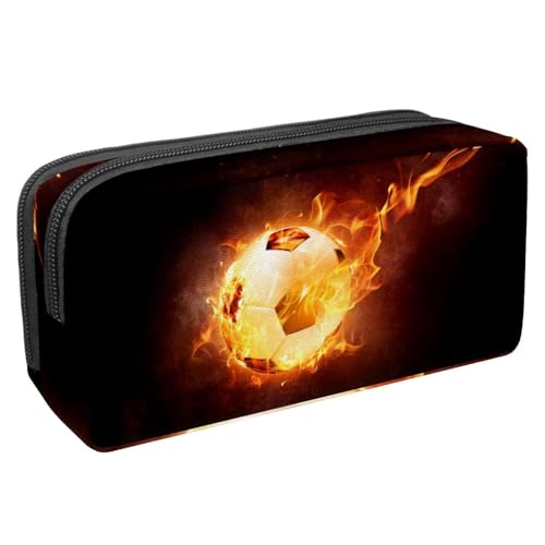 VAPOKF Federmäppchen Mäppchen, Artikeltasche pa für Teenager Mädchen, Schulbedarf - Sport Fußball Fußball Feuer, multi, 2.3x8.2x3.9in/6x21x10cm, Organizer, multi, 2.3x8.2x3.9in/6x21x10cm von VAPOKF