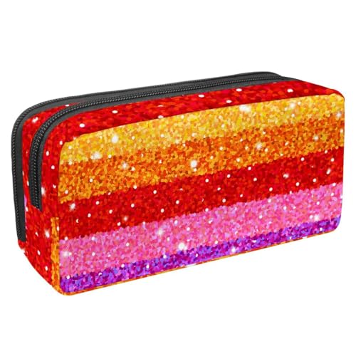 VAPOKF Federmäppchen Teenager Jungen Mädchen Schul- und Bürobedarf bunt Glitzerstreifen mehrfarbig 6 x 21 x 10 cm Taschenorganizer Mehrfarbig 2.3x8.2x3.9in/6x21x10cm Tasche, blau/lila, von VAPOKF