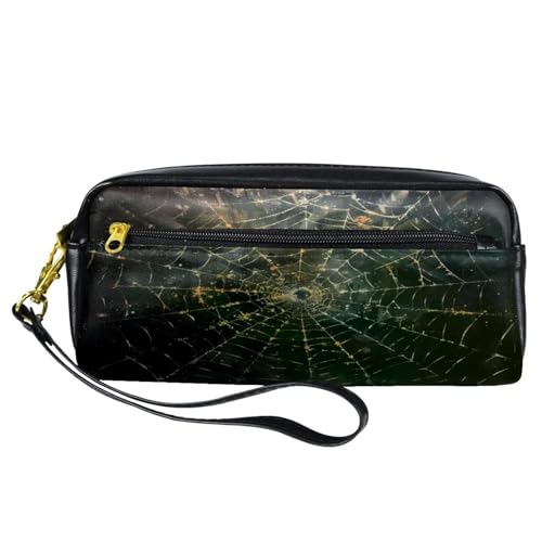 VAPOKF Federmäppchen aus PU, Federmäppchen, Schüler-Schreibwaren-Tasche mit Reißverschluss, für Jungen und Mädchen, Schul- und Bürobedarf – Grunge Spinnennetz, multi, 20.5x5x8.5cm/8.1x2x3.3in, von VAPOKF