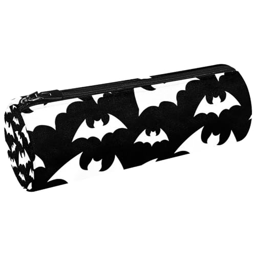 VAPOKF Federmäppchen aus Segeltuch mit Fledermaus-Silhouette, Geldbörse, Kosmetiktasche, Make-up-Tasche für Studenten, Schreibwaren, Schule, Büro, Aufbewahrung, multi, 20x6.3cm/7.9x2.5in, von VAPOKF