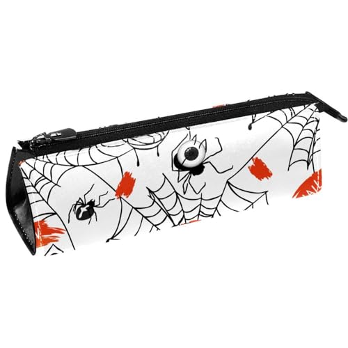 VAPOKF Federmäppchen für Halloween, Spinnweben und Augapfelstifte, Schreibwaren-Tasche, Kosmetiktasche, kompakte Reißverschlusstasche, multi, 5.5 ×6 ×20CM/2.2x2.4x7.9 in, Taschen-Organizer von VAPOKF