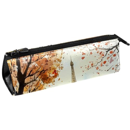 VAPOKF Federmäppchen für Mädchen, Motiv: Paris Turm, Regenschirm, Schreibwaren-Tasche, Kosmetiktasche, kompakte Reißverschlusstasche von VAPOKF