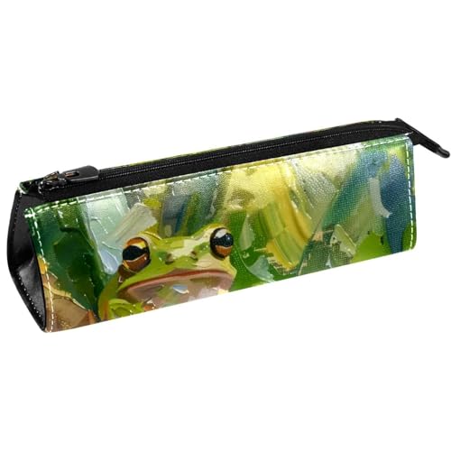 VAPOKF Federmäppchen für Ölgemälde, Motiv: Baumfrösche, Schreibwaren, Kosmetiktasche, kompakte Reißverschlusstasche von VAPOKF