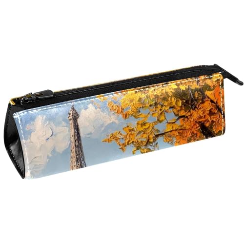 VAPOKF Federmäppchen für Ölgemälde, Motiv: Paris Tower für Schreibwaren, Kosmetiktasche, kompakte Reißverschlusstasche von VAPOKF