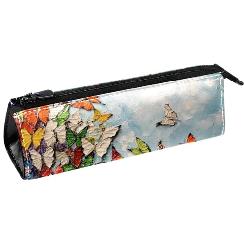 VAPOKF Federmäppchen für Ölgemälde, Motiv: Schmetterling, Schreibwaren, Bleistifttasche, Kosmetiktasche, kompakte Reißverschlusstasche von VAPOKF