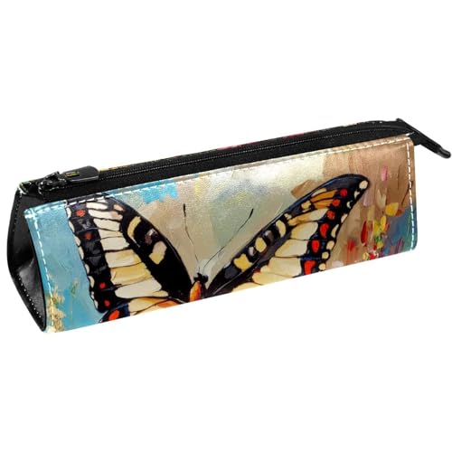 VAPOKF Federmäppchen für Ölgemälde, Motiv: Schmetterlinge und Wildblumen, Schreibwaren, Kosmetiktasche, kompakte Reißverschlusstasche VAPOKF Federmäppchen für Ölgemälde, Motiv: Schmetterlinge und Wildblumen, Schreibwaren, Kosmetiktasche, kompakte Reißverschlusstasche von VAPOKF